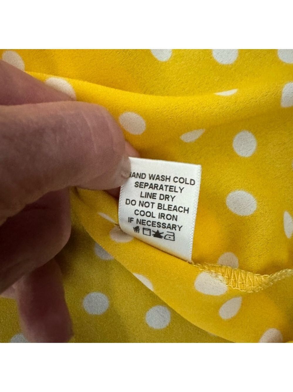 Pleione Yellow White Polka Dot Tank Top Women’s Small High Low Hem Preppy Retro - Picture 11 of 12